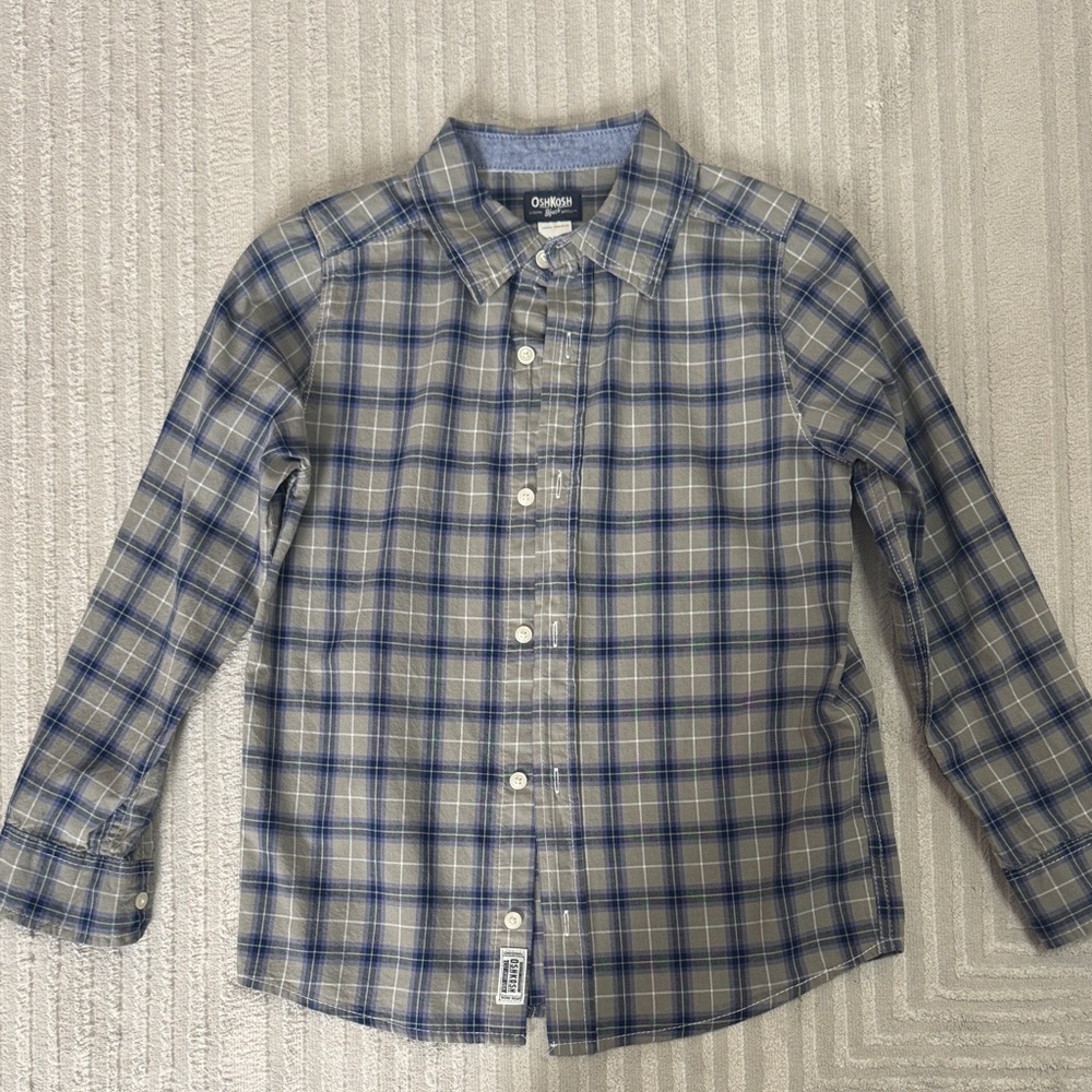 OshKosh B'gosh Blue Plaid Button-Down Shirt